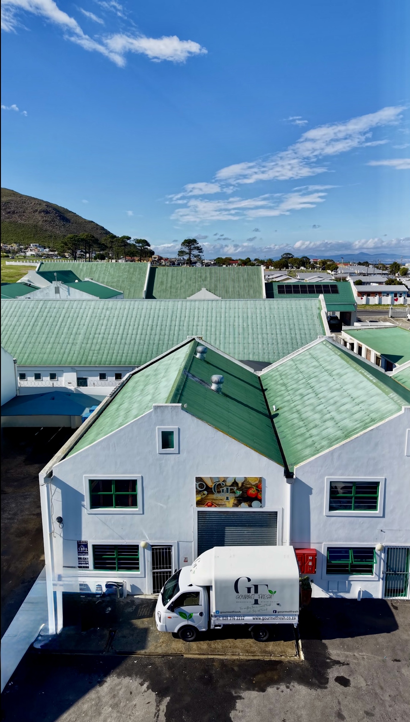 Gourmet Fresh warehouse and delivery vehicle in Hermanus